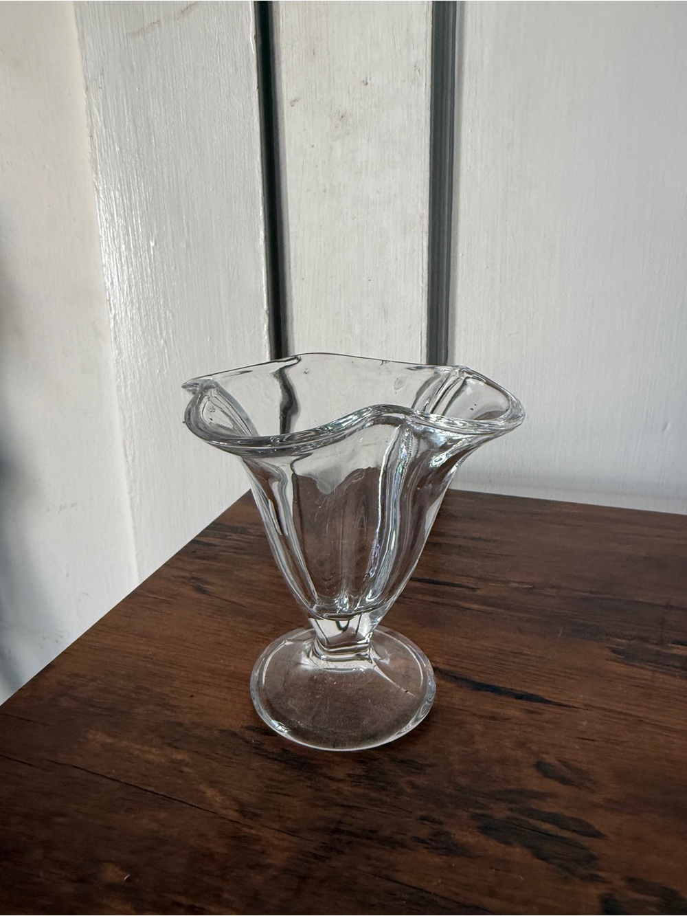 Clear Glass Pedestal Vase; Ice Cream holder - Home Accents